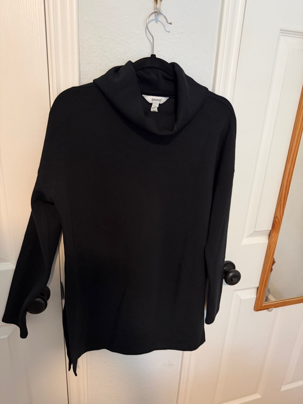 SPANX Air Essentials Black Cowl Neck Tunic Sweater